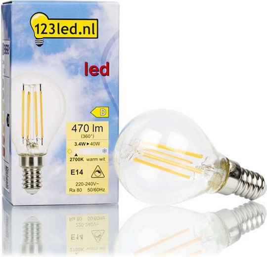 123led LED Bulb 3.4W for Socket E14 Warm White 470lm Dimmable