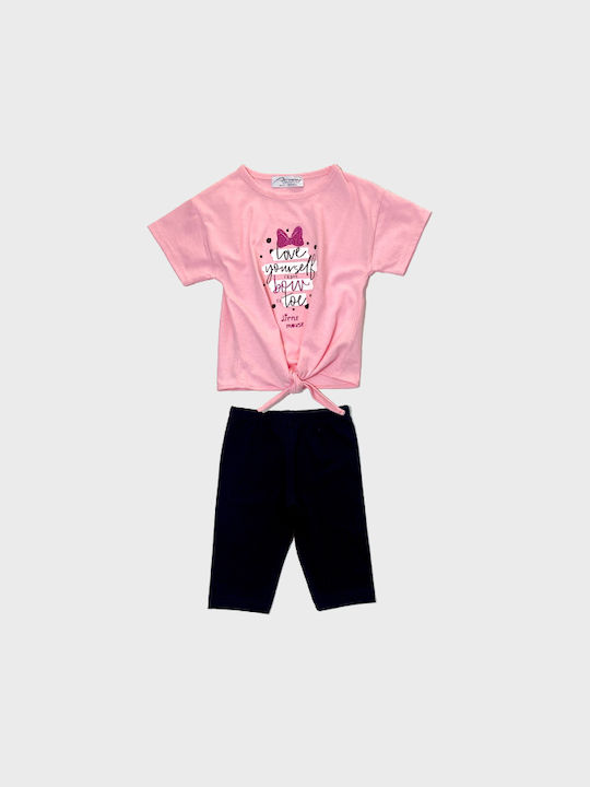 Action Sportswear Kids Set with Leggings Summer 2pcs Pink