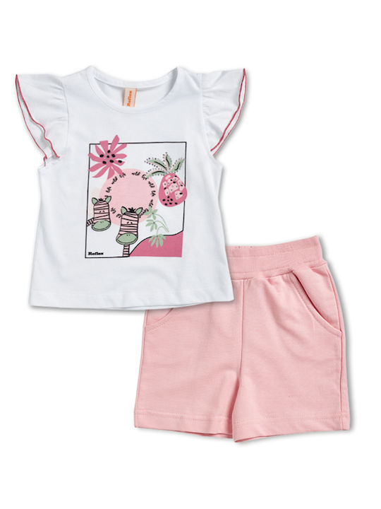 Kinder-Set mit Shorts Sommer 2Stück Weiß