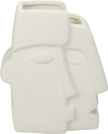 ArteLibre Vază Decorativă Ceramică Alb 13.5x8.5x15.3cm 1buc