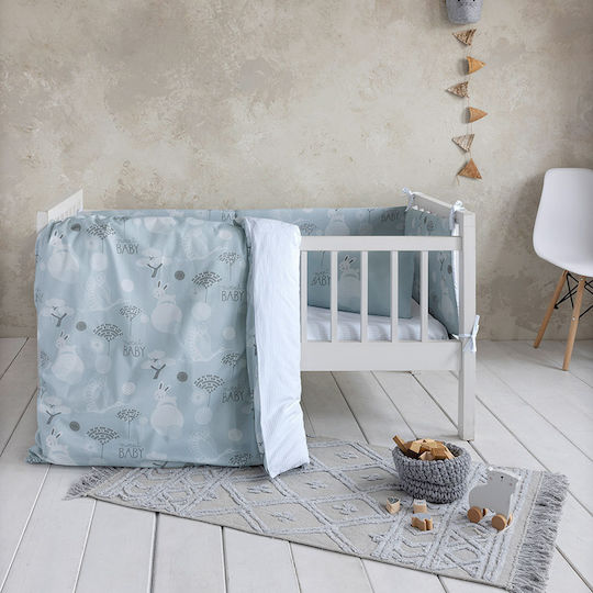 Nima Sunny Bunny Βρεφικό Κουβερλί Βαμβακερό Γαλάζιο 100x140cm