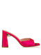 Envie Shoes Δερμάτινα Mules με Χοντρό Ψηλό Τακούνι σε Φούξια Χρώμα