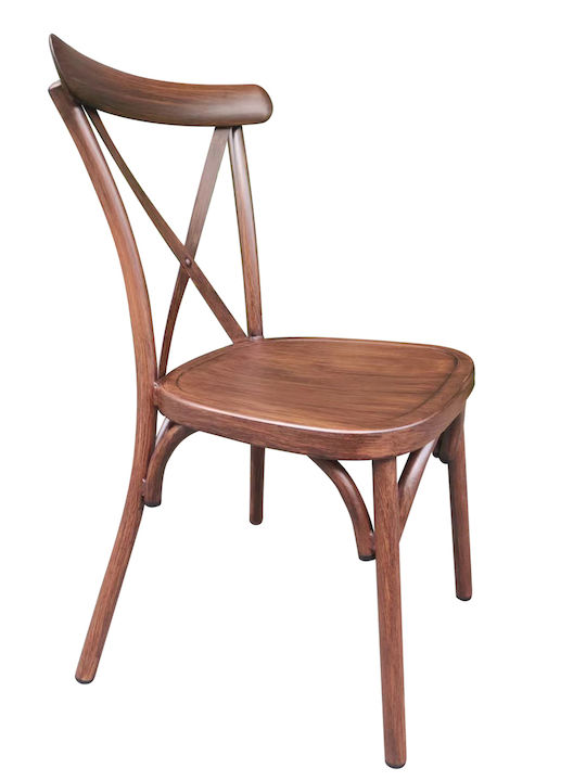 Καρέκλα Εξωτερικού Χώρου Αλουμινίου Chad Καφέ 44x52x87εκ.