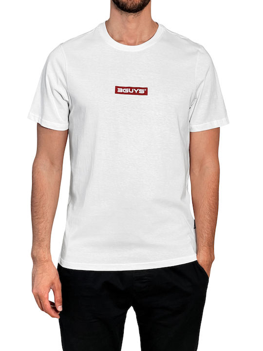 3Guys Logo 61-4569 Herren T-Shirt Kurzarm Weiß 1-123-1-61-4569
