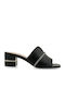 Mules with Chunky Low Heel in Black Color