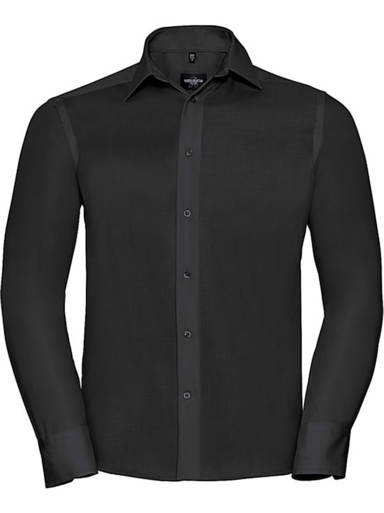 Russell Europe Long Sleeve Cotton Shirt Black