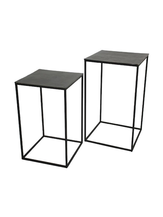 Square Aluminium Zigon Tables Black L45xW45xH70cm