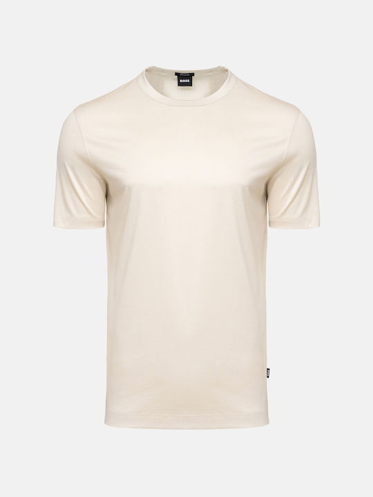 Hugo Boss Ανδρικό T-shirt Off White Μονόχρωμο