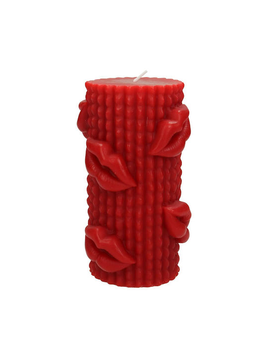 ArteLibre Decorative Candle Red 7.3x15cm 1pcs