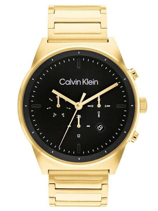 Calvin Klein Impressive Men's Watch 44mm Battery with Gold Metal Bracelet