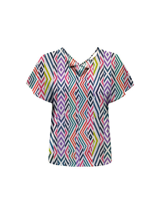 Only Women's Summer Blouse Short Sleeve Multicolor