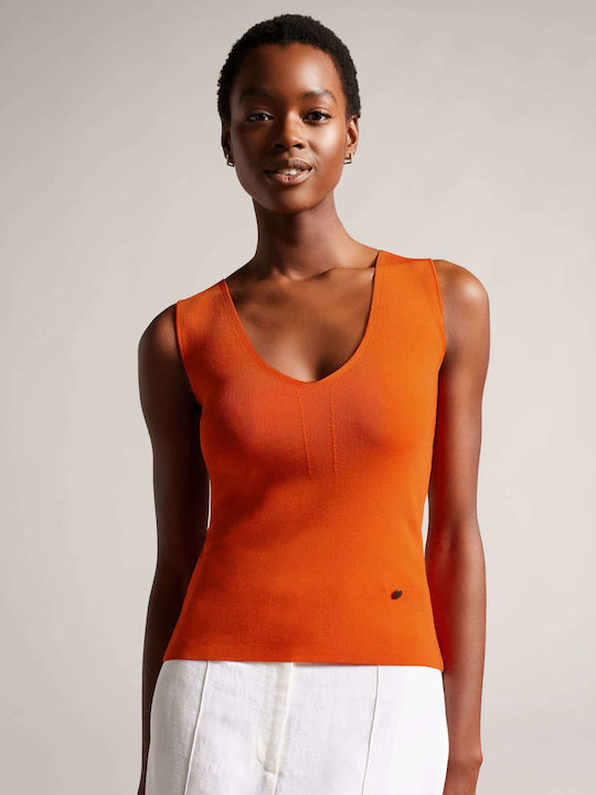 Ted Baker Women's Summer Blouse Sleeveless Orange