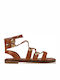 Women's Flat Sandals in Brown Color