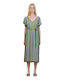 Καλοκαιρινό Midi Φόρεμα Πλεκτό Dark Grey/Ciel/Jade Lime/Khaki
