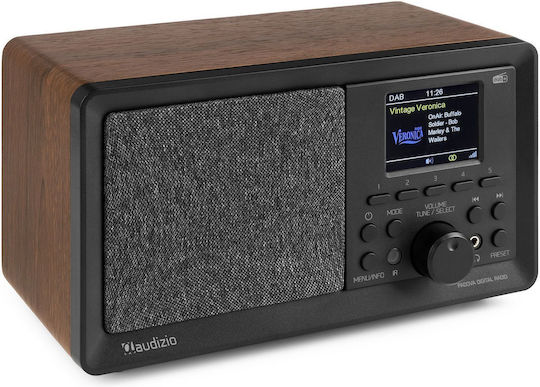 Audizio Padova Επιτραπέζιο Ραδιόφωνο Ρεύματος DAB+ με Bluetooth και USB Καφέ