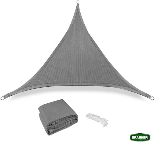 Grasher Ε220 Triunghi Umbrela Sail Gri Cu cerc 5m 180gr/m²