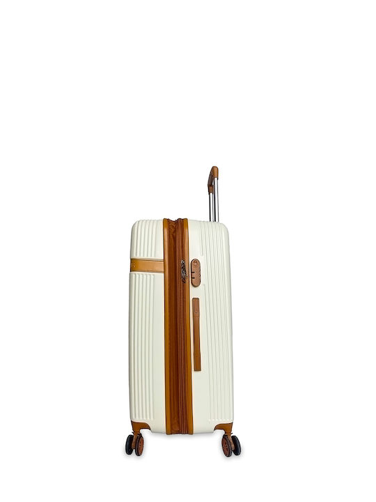 Medium Abs-pc Ithaki White Suitcase