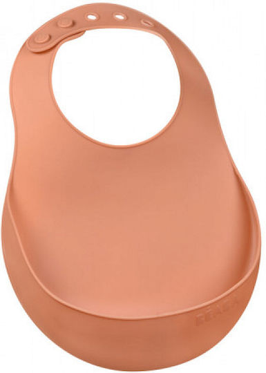 Beaba Babici Pentru Bebeluşi Impermeabilă Din Silicon Cu Buton Şi Buzunar Terracota
