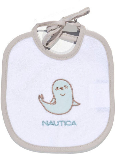 Nautica Wasserdicht Lätzchen Stoff mit Spitzenband Beige