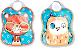 X-treme Baby Bib Plastic with Elastic Neck Opening Blue 2pcs