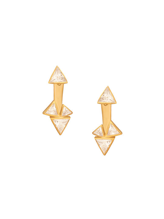 Silver plated gold plated ear jacket earrings Triangles