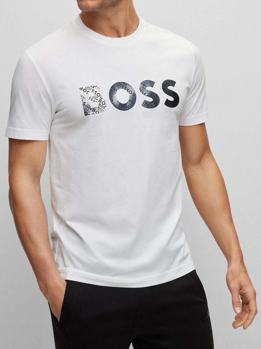 Hugo Boss Ανδρικό Tshirt Λευκό με Λογότυπο 50488833100 Skroutz.gr