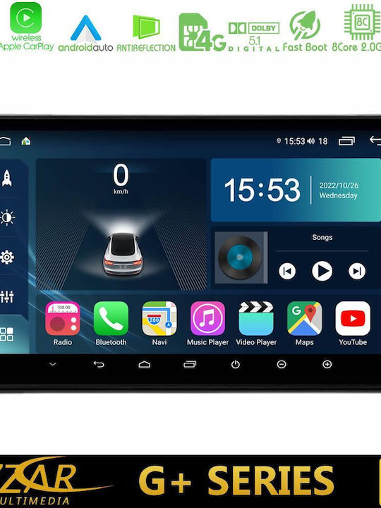 Bizzar Car Audio System for Peugeot Partner / Partner Tepee Citroen Berlingo 2008-2018 (Bluetooth/USB/WiFi/GPS/Apple-Carplay/Android-Auto) with Touch Screen 9"