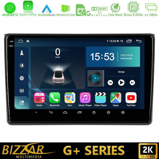 Bizzar Car Audio System for Seat Exeo Audi A4 Hyundai i10 2008-2013 (Bluetooth/USB/WiFi/GPS/Apple-Carplay/Android-Auto) with Touch Screen 9"