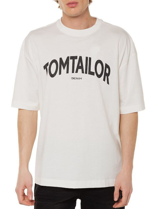 Tom Tailor Ανδρικό T-shirt Λευκό με Λογότυπο