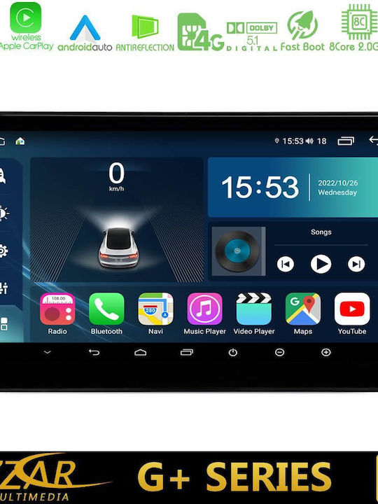Bizzar Автомобилна Аудио Система (Блутут/USB/WiFi/GPS/Apple-Carplay/Android-Auto) с Тъчскрийн 10"