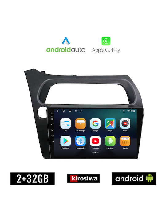 Kirosiwa Ηχοσύστημα Αυτοκινήτου για Honda Civic 2006-2012 (Bluetooth/USB/AUX/WiFi/GPS/Apple-Carplay/Android-Auto) με Οθόνη Αφής 9"