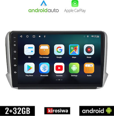 Kirosiwa Ηχοσύστημα Αυτοκινήτου για Peugeot 208 2012-2019 (Bluetooth/USB/AUX/WiFi/GPS/Apple-Carplay/Android-Auto)