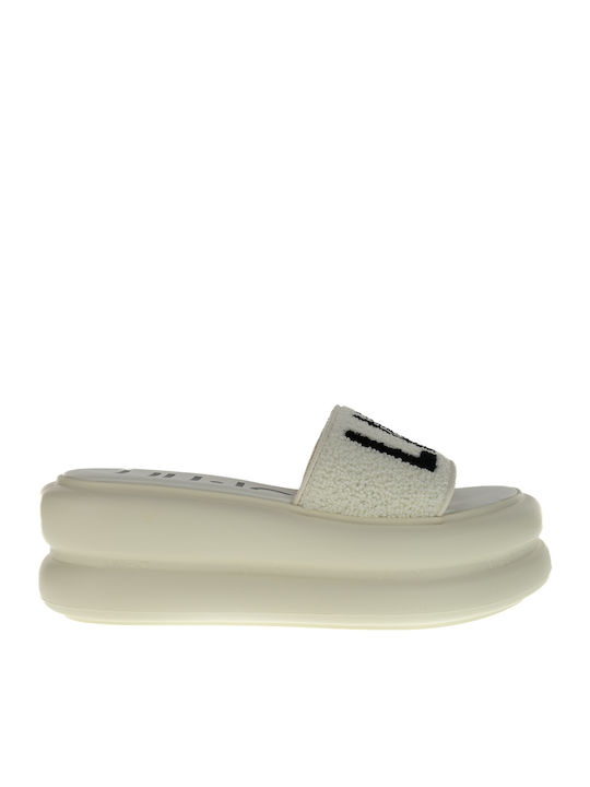 Aria 06 Women's Flat Sandals Flatforms in White Color