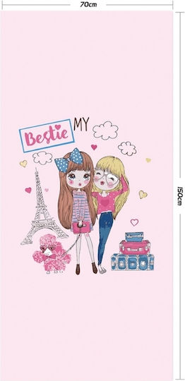 Melinen Friends Prosoape de plajă pentru copii Roz 150x75cm