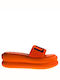 Liu Jo Frauen Flip Flops mit Plattform in Orange Farbe