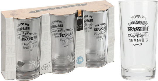 Excellent Houseware Σετ Ποτήρια Νερού από Γυαλί 295ml 3τμχ