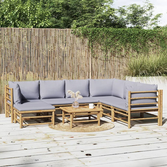 Garten- und Outdoor-Möbelsets Typsatz Wohnzimmer 8 Stücke Kaffee mit Kissen
