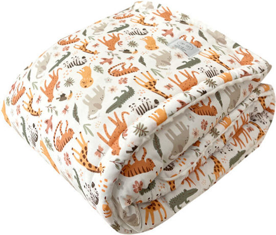 Tiny Toes Bettdecke Für Krippe Baumwolle Safari Weiß 100x140cm