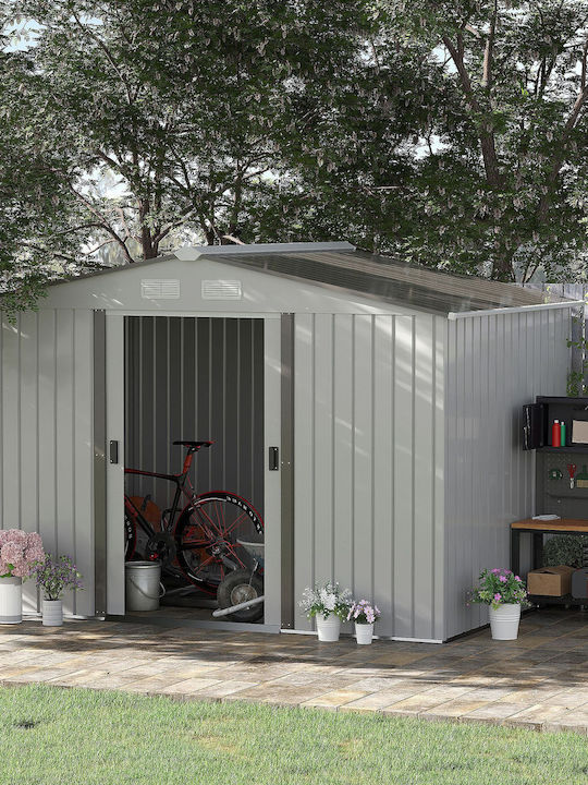 Metallic Garden Shed White with Air Vents L2.77...