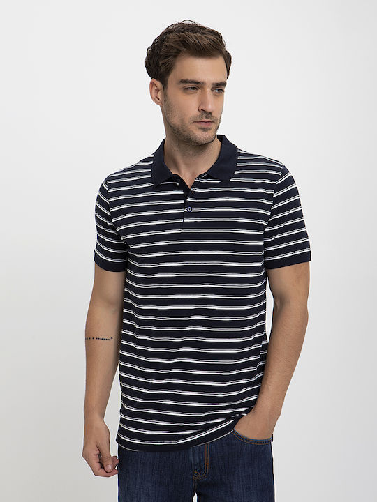 Striped Polo Shirt Commander Dark Blue