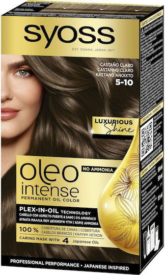 Syoss Oleo Intense Vopsea de Păr Fără Amoniac 5-10 Castaniu Deschis 50ml