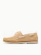 Navigator Leather Women's Moccasins in Beige Color