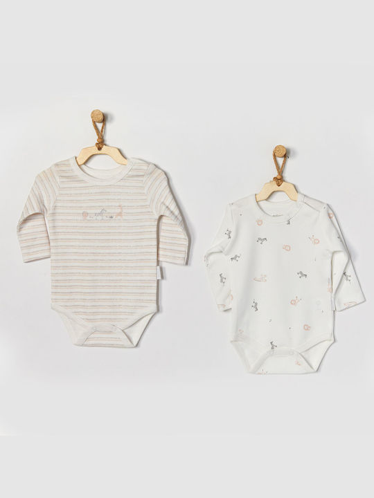 Andywawa Set of 2 long-sleeved bodysuits Baby lion