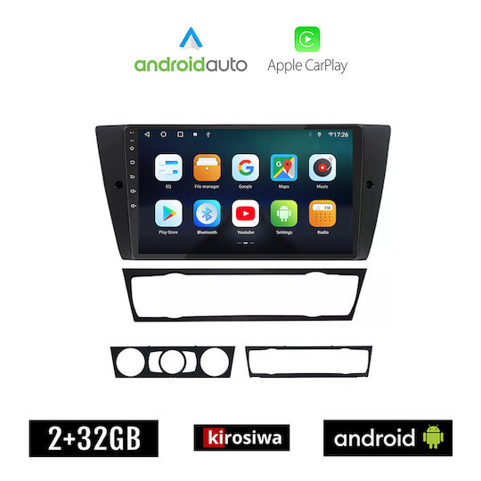 Kirosiwa Car Audio System for BMW E90 / E91 / E92 / Series 3 2005-2012 (Bluetooth/USB/WiFi/GPS/Apple-Carplay/Android-Auto) with Touch Screen 9"