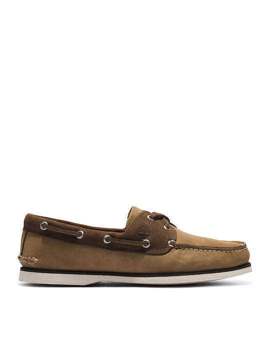 Δερμάτινα Ανδρικά Boat Shoes σε Μπεζ Χρώμα
