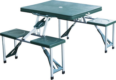 Outsunny Aluminum Foldable Table for Camping Green