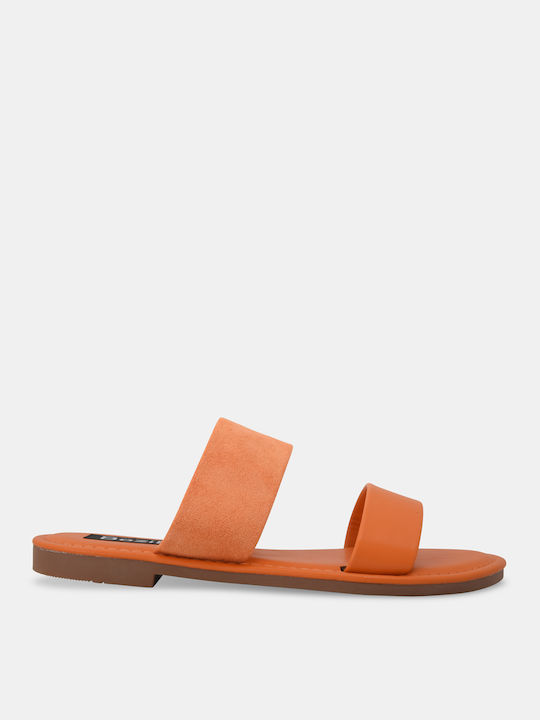 Bozikis Damen Flache Sandalen in Orange Farbe