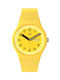Swatch Proudly Uhr mit Gelb Kautschukarmband