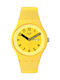 Swatch Proudly Дамски Часовник 34mm Кварцов с Жълт Каучуков Каишка