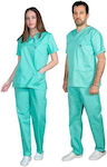 Alezi Classic Unisex Set Pantaloni și Bluza Medicală Verde din Bumbac și Poliester